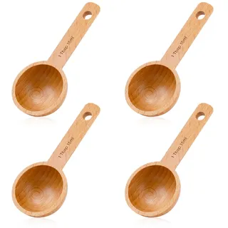 4stk Holzlöffel für Gläser, 10,9cm Holz-Kaffeelöffel Holzlöffel für Kaffeebohnen Kleine Holz-Probierlöffel für Kaffeebohnen-Tee