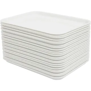 24 Stück Serviertablett, Kunststoff Tablett, Serviertabletts Stapelbares Fast-Food-Tabletts, Tabletts Kit Serviertablett, Bruchsicheres, für Schnellrestaurants, Kantinen, Kantinen, Cafeterias