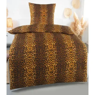 Dreamhome Bettwäsche 135x200 + 80x80 cm atmungsaktiver Bettbezug, Leopard Print, Für Allergiker geeignet, pflegeleicht, angenehm weicher Stoff