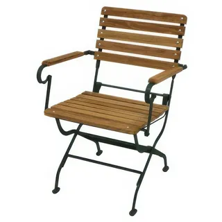 Armlehnensessel Karlskrona 58 x 62,5 x 83 cm - Gartenstuhl aus Robinie, verzinkt, Klappstuhl für Garten, Balkon & Terrasse