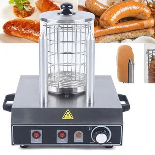 Wurstkocher Bockwurstwärmer Edelstahl Hot Dog GeräT WüRstchenwäRmer WurstwäRmer Maker Maschine Erhitzer WüRste mit 2 Heizspießen für Restaurants Snackbars Schnellimbisswagen oder Catering 422W 220V