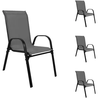 Mojawo XL Stapelstuhl Gartenstuhl 53 x 73 x 92 cm anthrazit 4 St.