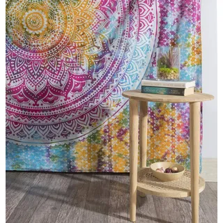 Hippie Mandala Bohemian Maditation Großer Wandbehang – Queen Indian Tie Dye Medallion Psychedelic Popular Ombre Beach Bettwäsche Decke 134 x 203 cm