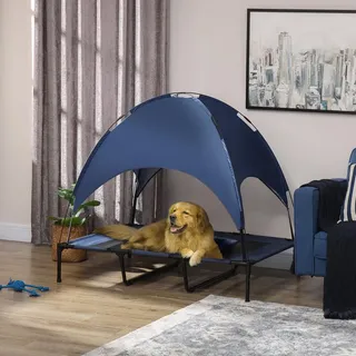 PawHut Hundebett mit Baldachin 122 x 92 x 108 cm dunkelblau