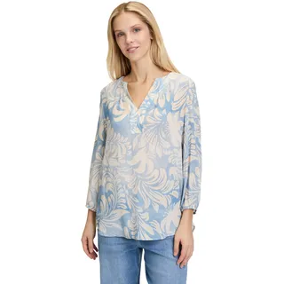 Cartoon Casual-Bluse mit Gummizug Blau/Weiß,40 | 40