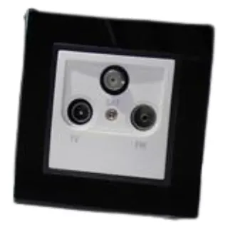 7838 Abelka Nuovo schwarz GLAS 1 x Antennen Dose - Schwarz