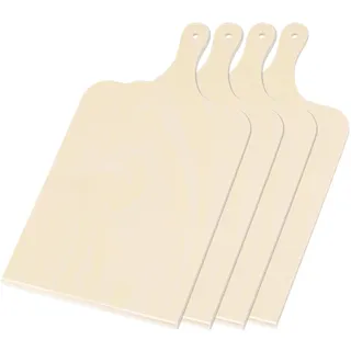 QUARKZMAN Pizzabrett Holz Pizzaschieber Birke Pizzaschaufel Kitchenware mit Griff Für das Auslegen von Pizzen, 4er Set, S