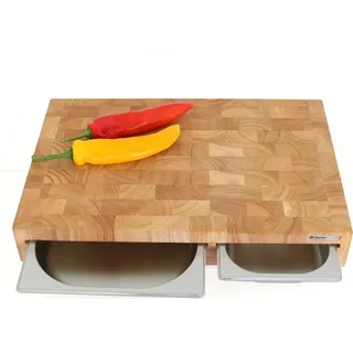 Continenta 4028, Rechteckig, Holz, Edelstahl, Holz, Obst & Gemüse, 3 Schublade(n), Edelstahl - Silber/Braun