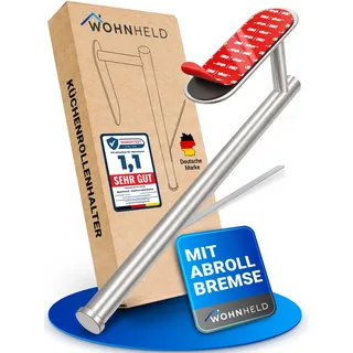 wohnheld Küchenrollenhalter mit Abroll-Bremse Edelstahl/Silber