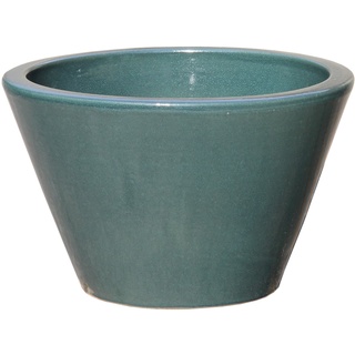 Hentschke Keramik Pflanztopf/Pflanzkübel frostsicher Ø 45 x 27 cm, Effekt grün, 350.045.66 Blumenkübel für Draußen + Innen - Made in Germany