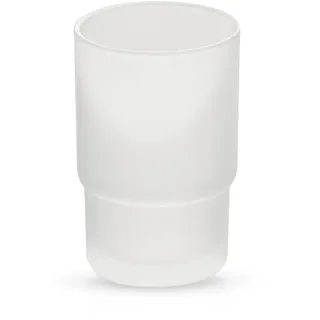 Gedotec Zahnputzbecher | Badezimmer Ø 6,7 cm Zahnputzbecher | 1 Stück | Zahnbürstenbecher aus satiniertem Glas | Zahnputzbecher Ersatz für Wandmontage 200 ml | Zahnputzglas Badezimmer-Zubehör