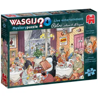 Jumbo Spiele Puzzle Wasgij Mystery Retro 4 Live-Unterhaltung 1000 Teile Puzzle, 1000 Puzzleteile, Made in Europa bunt