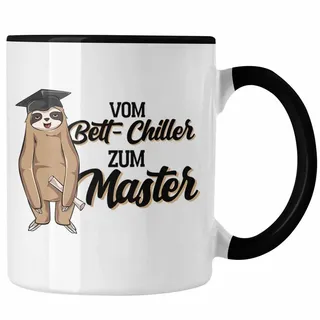 Trendation Tasse Lustige Faultier Master Tasse Vom Bett Chiller Zum Master Abschluss Pr schwarz