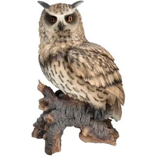 Figuren Shop GmbH Gartenfigur Eule XXL – Wetterfester & handbemalter Uhu für Garten, Terrasse & Balkon, Polyresin, 58 cm