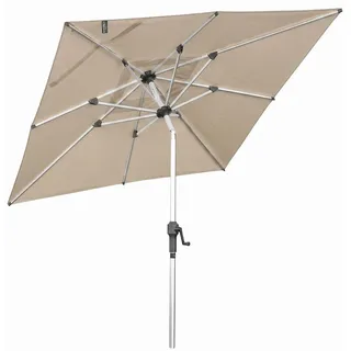 anndora knickbarer Balkonschirm 2x2 m UV-Schutz UPF 50 Kurbelsystem Dark Natural - Beige
