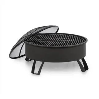 blumfeldt Feuerschale Oreos, Feuerschale Garten Grill Funkenschutz Feuerkorb Feuerstelle Outdoor schwarz