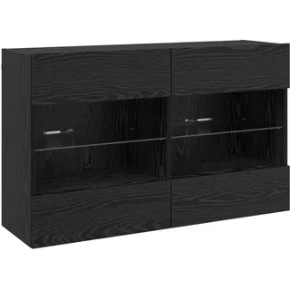 vidaXL TV-Wandschrank 98,5 x 30 x 60,5 cm Schwarz Eichen-Optik Holz