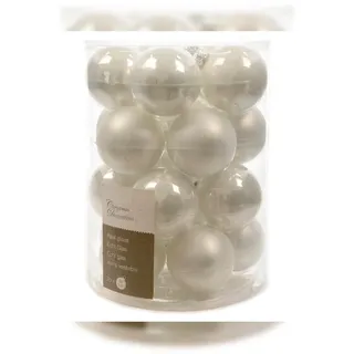 Kaemingk Weihnachtsbaumkugeln Glas 20 Stück schneeweiß