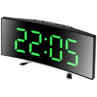 iSpchen Digitaler Wecker mit großem LED-Display Wecker Reisewecker Schlummerfunktion Lichtsteuerung intelligenter Home Office Funk-Wecker autom für Schlafzimmer Wohnzimmer kreativ Grün