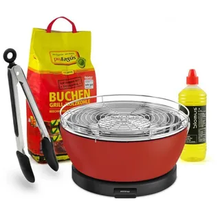 Feuerdesign Vesuvio rot Tischgrill-Set 4tlg. - Rot
