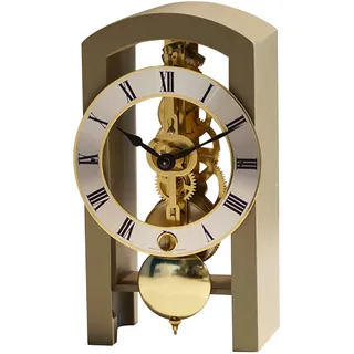 Hermle 23015-D10721 Moderne Skelett-Tischuhr, Grau, 18cm x 9cm x 11cm