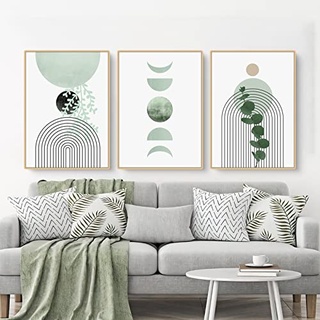 Martin Kench 3-teiliges Bohemian Poster Set Aesthetic Grüne Pflanze Bilder Moderne Wandbilder, Wohnzimmer Schlafzimmer Deko, ohne Rahmen (C,40x60cm)