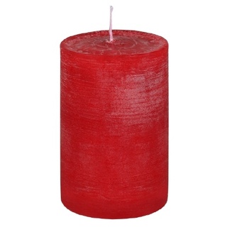 Jaspers Kerzen Stumpenkerze Rustic Rot 10 x Ø 8 cm, Kerze in Premium Qualität, durchgefärbte Kerze für Hochzeit, Deko, Weihnachten, Adventskranz