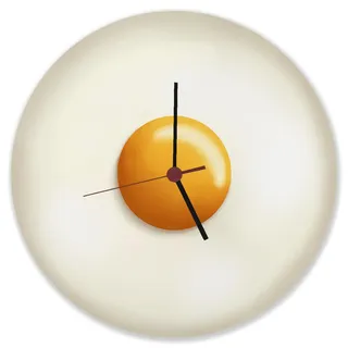 speecheese Spiegelei Wanduhr aus Alu Lustig Scherzuhr Scherzartikel für Gute Laune als passende Deko für die Küche in Einer WG oder im Restaurant
