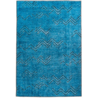 Vintage-Teppich Antique, Blau, Gold, Textil, rechteckig, 120x180 cm, Oeko-Tex® Standard 100, Teppiche & Böden, Teppiche, Vintage-Teppiche