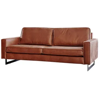 KAWOLA Sofa Kunstleder 3-Sitzer Braun