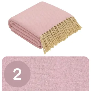 2er Set Calix Tagesdecke Decke Pink 125x150 aus Baumwolle, Boho Deko