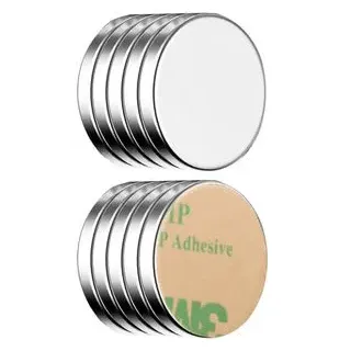 ECENCE Magnete silber, Neodym Magnet, Ø 18 mm, Höhe 2 mm, selbstklebend, 10 Stück