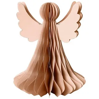Broste Copenhagen Dekofigur Engel mit silber Glitzer L dusty pink 21 cm bunt
