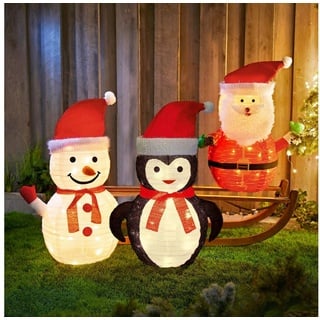 Northpoint Weihnachtsfigur LED Weihnachts Pinguin Weihnachtsdeko 70cm hoch 45 LEDs Innen Außen, zusammenfaltbar für Innen und Außen Gartendekoration Winterdekoration
