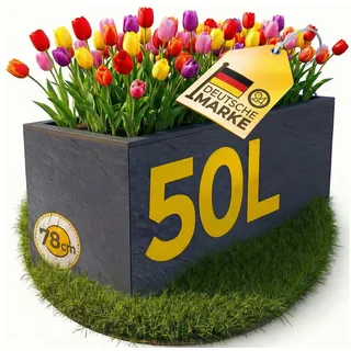 ONDIS24 Pflanzkübel Ondis24 Blumenkübel Vulkano, 50L Blumenkasten (1 St), mit cleverem Wasserspeicher am Boden schwarz