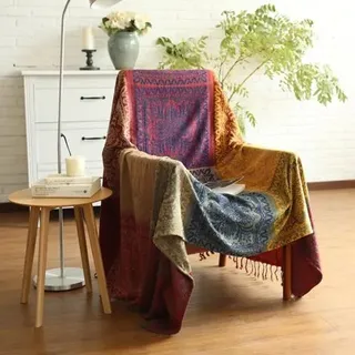 Chenille-überwurf, Jacquard-quasten-sofaüberwurf