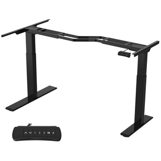 FLEXISPOT Schreibtisch E1L, Eckschreibtisch, höhenverstellbares Tischgestell mit 2 Motoren schwarz
