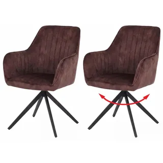 MCW Esszimmerstuhl MCW-L79 Samt terrakotta-braun 2er Set