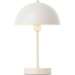 mokebo LED Tischlampe kabellos, Akku Tischleuchte dimmbar & aufladbar mit USB-C 'Der Leuchtturm', Vintage Flowerpot Lampe, Pilz Lampe & Nachttischlampe Beige Metall mit Batterie, warmweißes Licht