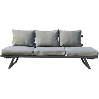 7tlg. Alu-Loungebank Arruzo mit verstellbarem Kopfteil - ca. 200 x 69 x H 31-71 cm