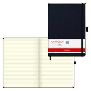 Brunnen Notizbuch KOMPAGNON DIN A4 liniert, schwarz Hardcover 192 Seiten