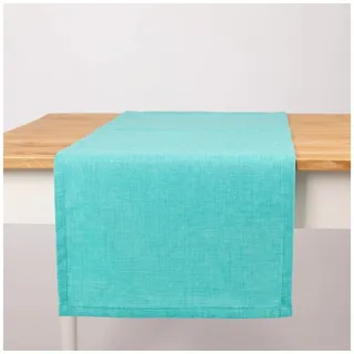 SCHÖNER LEBEN. Tischläufer Outdoor Tischläufer türkis 40x160 wetterfest, Outdoor,made in Germany,handmade,wasserabweisend blau