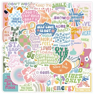 50 Stück Bunte Dänische Aufkleber Typ A, Aquarell Graffiti Aufkleber, Buchaufkleber und Clip Art Fotoalbum-Aufkleber, geeignet für Handys, Kühlschränke