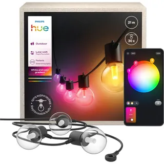 Philips Lichterkette 21 m IP65 30 LEDs schwarz