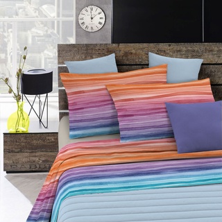 Fantasy Italian Bed Linen Bettwäsche, Rainbow, Doppelte, Mikrofaser, Regenbogen