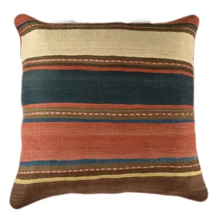 KUHFELL online & NOMAD Bodenkissen Kelim Kissen Sitzkissen 80 x 80 cm aus persischen Vintage Kelim