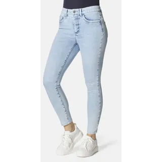 STOOKER WOMEN 5-Pocket-Jeans Rio Fexxi Move Strass Skinny Fit Skinny Fit Casual Clean Wash Denim Jeans Magic Shape Effekt für Damen blau 36