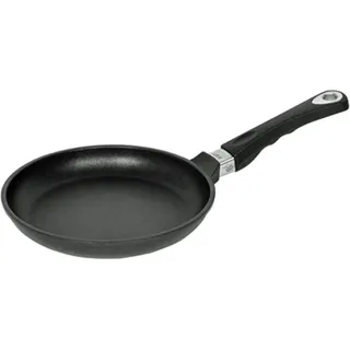 AMT Gastroguss Bratpfanne 24 cm Ø Schwenkpfanne 4 cm hoch, fester Stiel, nicht induktionsgeeignet, Lotan® Antihaft-Veredelung, Gusspfanne (Aluguss), AMZN-424