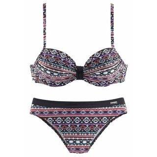 LASCANA Bügel-Bikini Damen schwarz-bunt Gr.42 Cup G