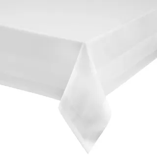 Sirkeci M35001301304190 Tischdecke Atlaskante 130 x 130 cm, weiß